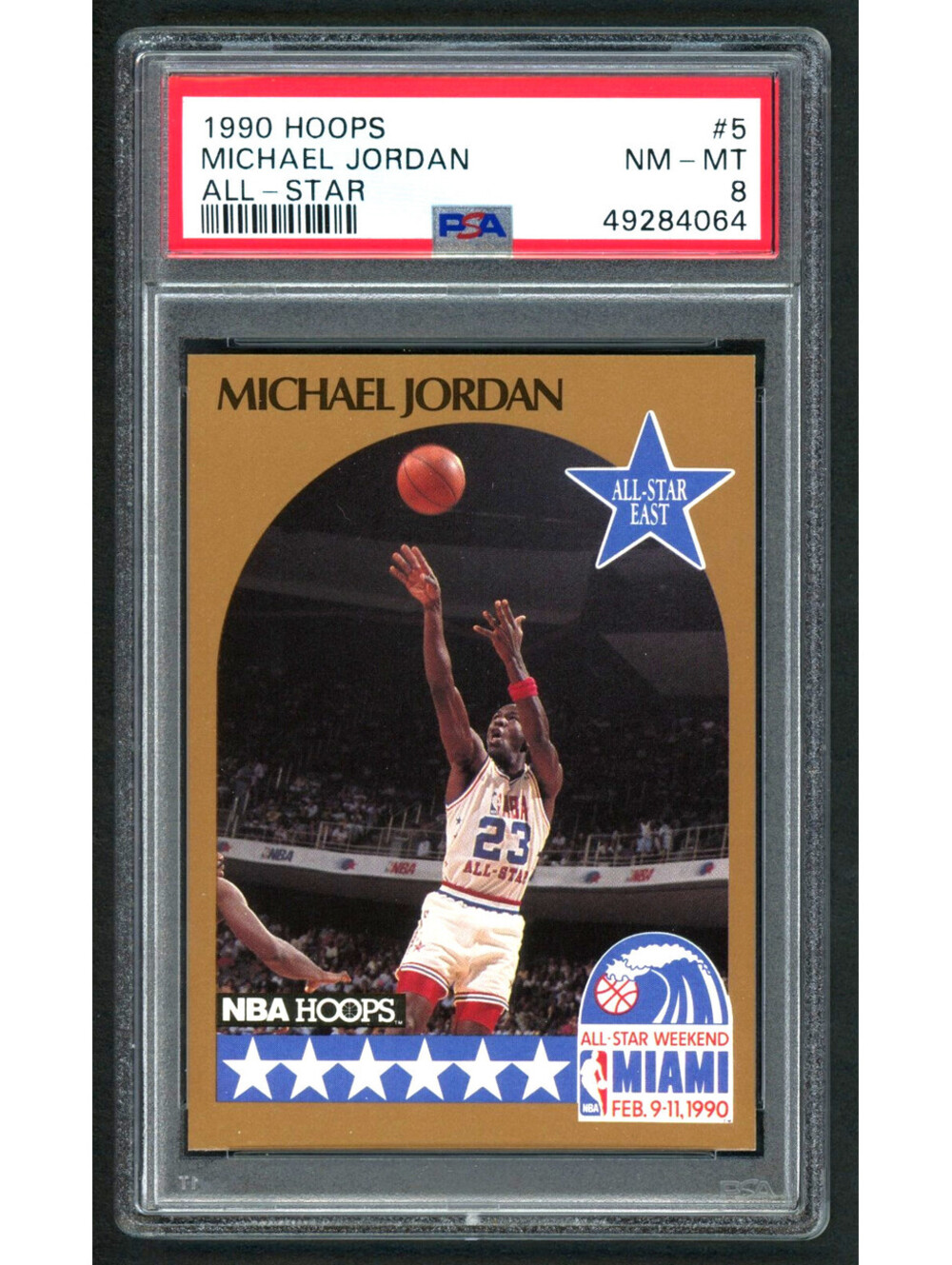 1990‑91 Hoops All Star Michael Jordan #5 Chicago Bulls Legend HOF PSA 8 Nm-Mt.